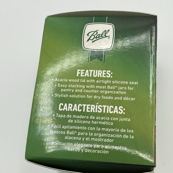 Ball Jar 5 Pack Airtight Stackable Acacia Wooden Storage Lids Regular Mouth - Picture 2 of 4